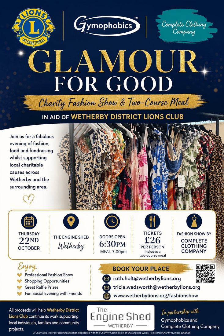 Glamour For Good charity fashion show poster, 22 October 2026